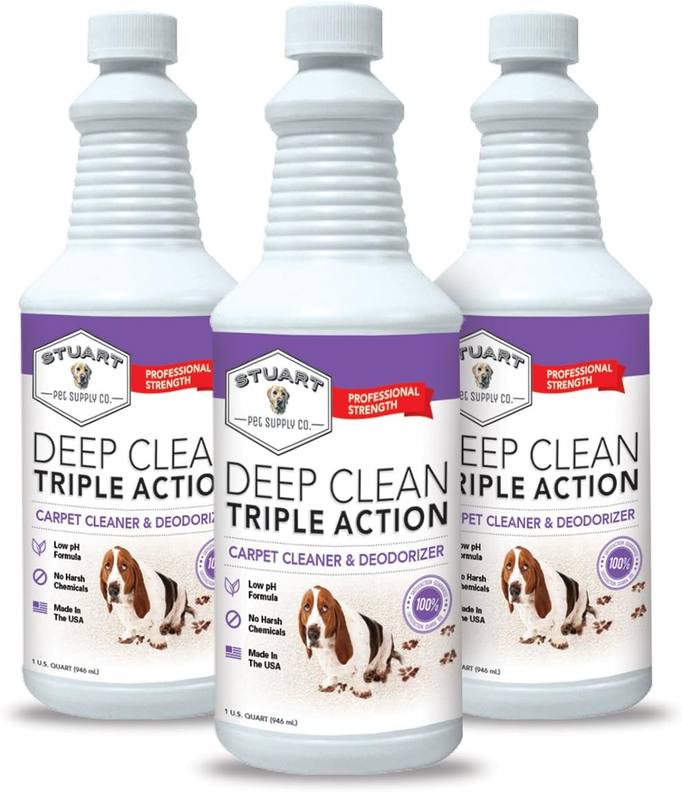 Stuart Pet Supply Co. Carpet Cleaner Solution - Professional Strength Deep Clean & Deodorizer | 128 fl oz