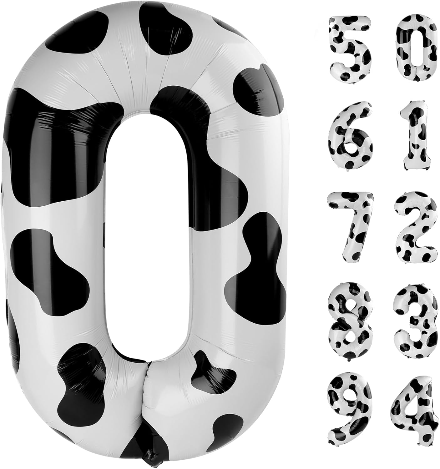 Number 0 Balloon - 40 Inch Cow Print Design | Perfect for Farm-Themed Birthday Parties