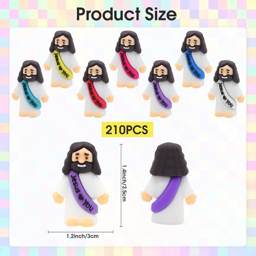 Little Jesus Figurines 210 Pack - Pocket-Sized Jesus Figures for Church Events & Easter Gifts