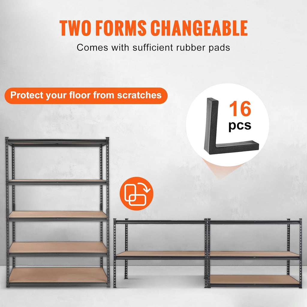VEVOR Heavy-Duty Storage Shelving Unit - 5-Tier Adjustable Metal Shelves | 48" L x 24" W x 72" H