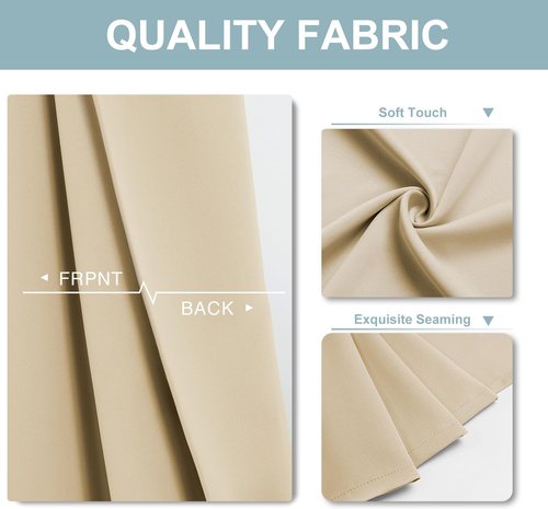 ChrisDowa Small Window Curtains - Grommet Thermal Insulated Room Darkening Panels, Biscotti Beige (2 Panels, 29 x 40 Inch)