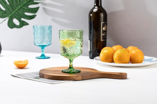 KX-WARE Iceberg Acrylic All-Purpose Wine Glasses, 12-ounce Plastic Stem Wine Glasses, set of 8 Multicolor