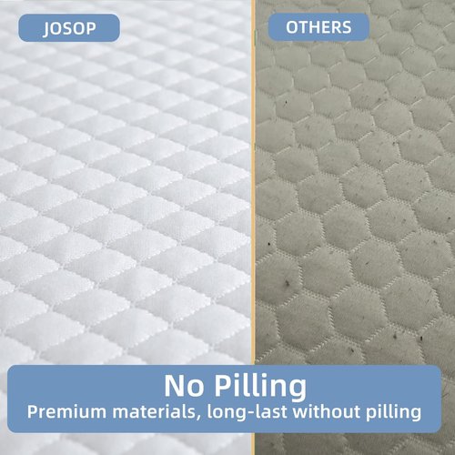 JOSOP Waterproof Mattress Protector - Breathable Bamboo Viscose Queen Cover | 20" Deep Pocket, Washable