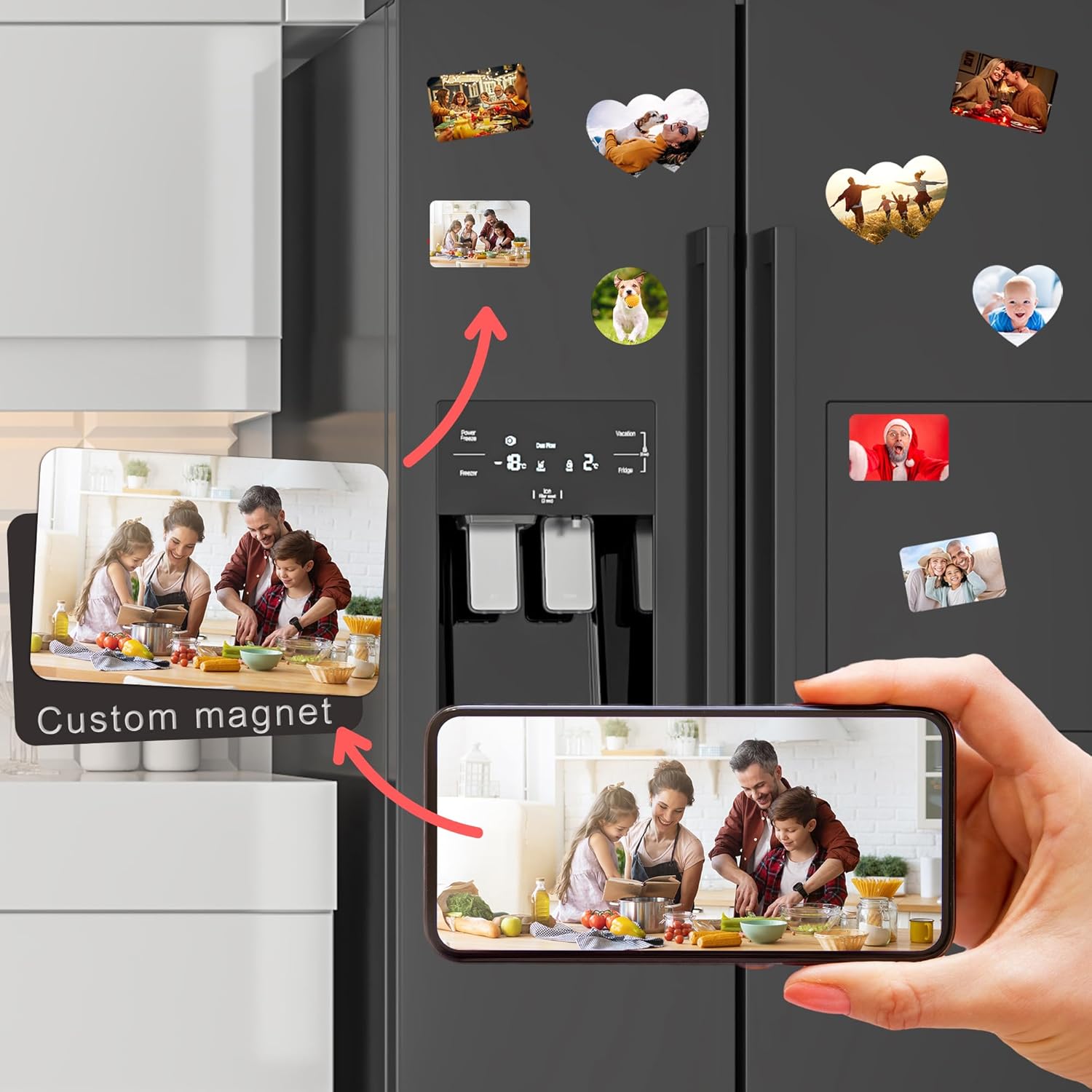 Skiennix Custom Photo Fridge Magnets - Personalized Home & Office Decor | Rectangle (1 Piece)