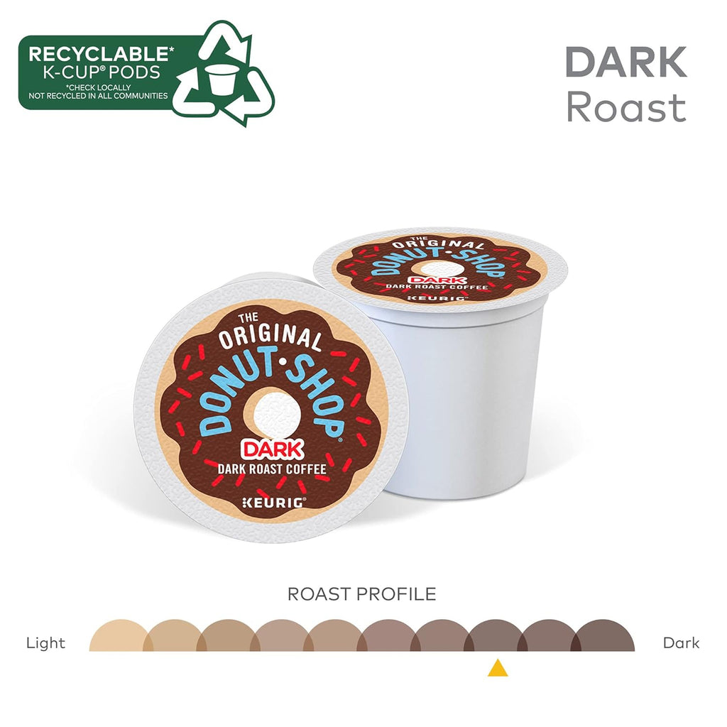 Original Donut Shop Dark Roast K-Cup Pods - Single-Serve Coffee, 72 Count