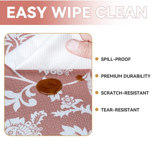 RAY STAR Shelf Liner, Non Adhesive Pink Floral Kitchen Cabinet Liner for Pantry Drawer Vanity, Strong Grip Non Slip, Shelf Liners for Kitchen Cabinets Cupboard 18 Inch x 8 FT (4 Rolls)
