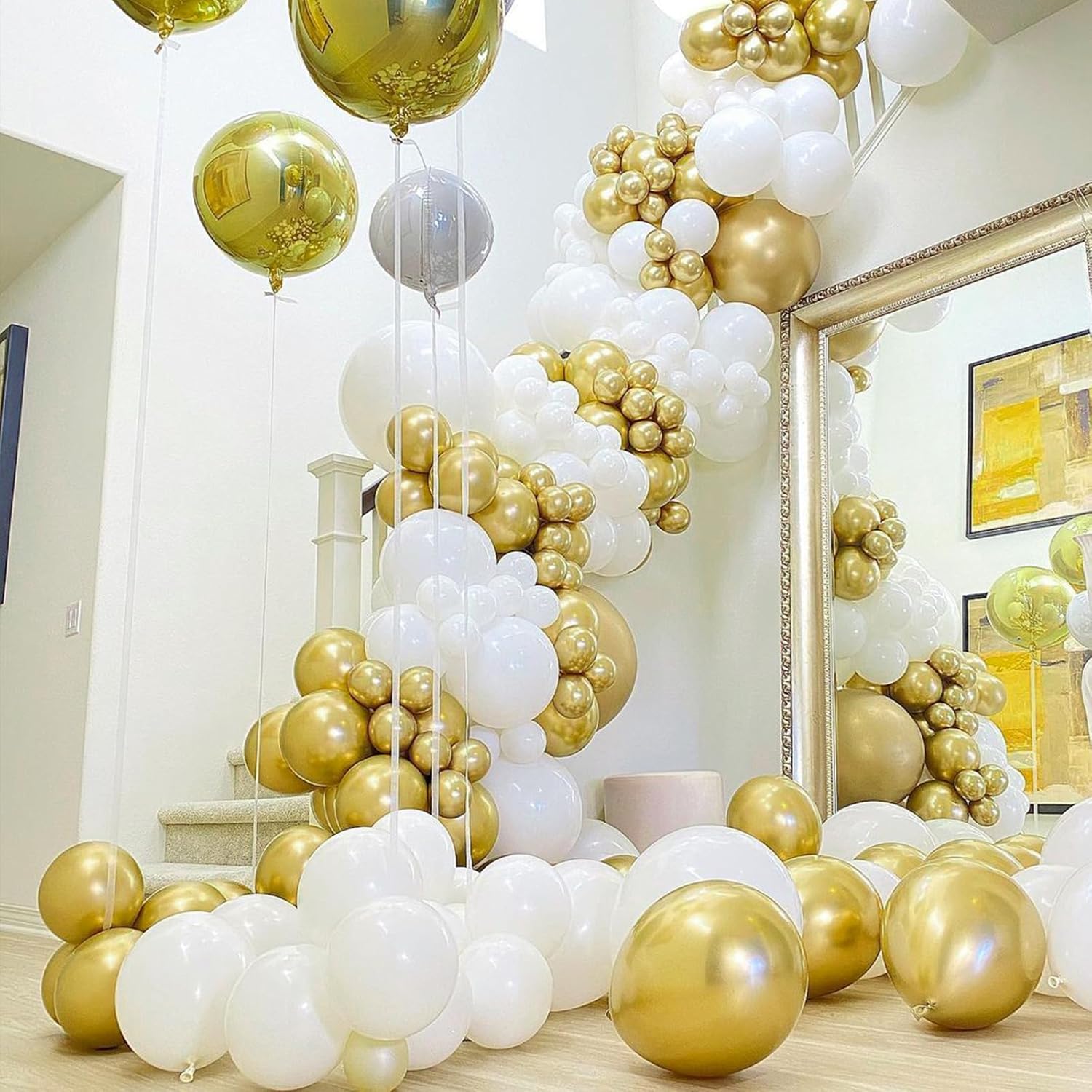 PartyWoo Gold Balloons | 100-Piece Arch Kit with Various Sizes for Birthday, Wedding & Events
