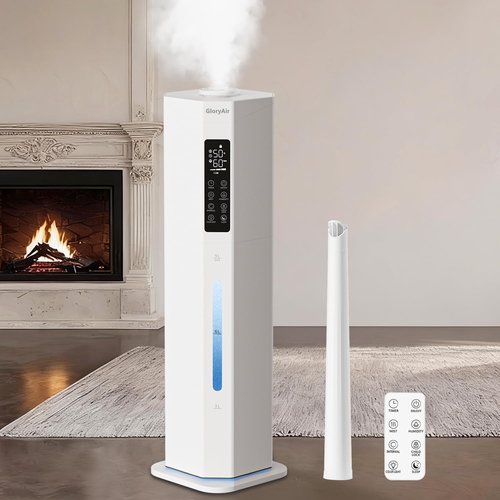 GloryAir Humidifier - 2.38Gal/9L Top Fill Cool Mist for Large Rooms | 120H Run Time, Auto Mode & 7-Color Light