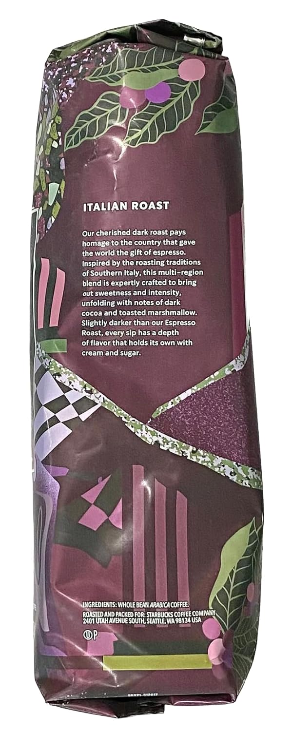 Starbucks Italian Roast Coffee - Whole Bean 16 Ounce | Rich, Bold Flavor for Coffee Lovers
