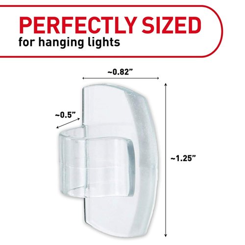 Command Outdoor Light Clips - 16 Clear Clips & 20 Adhesive Strips for Damage-Free Hanging