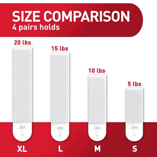 Command 20 lb Heavyweight Picture Hanging Strips - 20 Pairs for Damage-Free Home Decor, White
