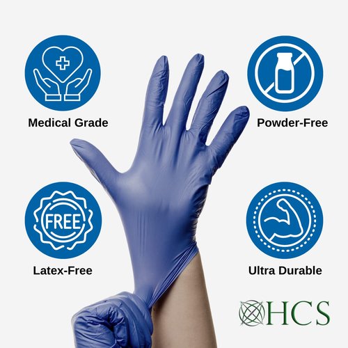 HCS 250 Nitrile Gloves - Disposable & Latex-Free | Sensitive Skin Protection - 4 Mil, Medium Size