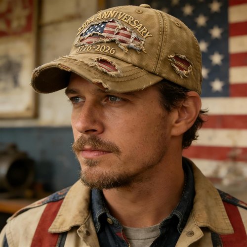 250 Anniversary USA Hat - Ripped Denim Baseball Cap for Men & Women | 250th Celebration Gear