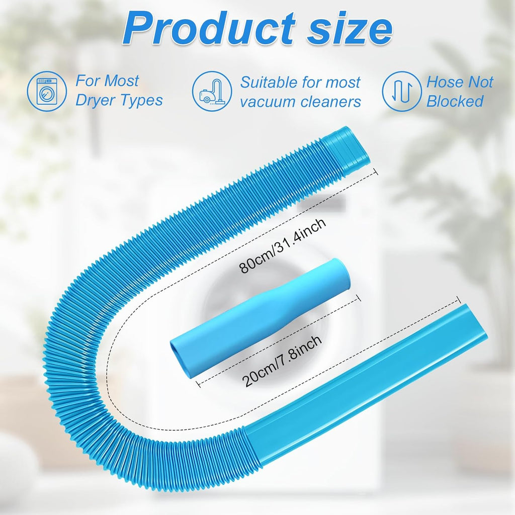 Upgraded Dryer Vent Cleaner Kit - Universal Vacuum Hose Attachment for Effective Lint Removal | Fits All Vacuums (Blue)