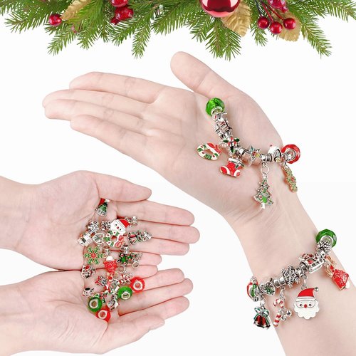 Advent Calendar 2025 - DIY Jewelry Charm Bracelet Kit for Girls | 24 Days Christmas Countdown Gift