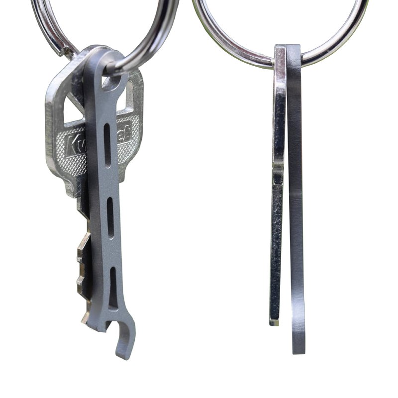 Gear Infusion Brew Soldier Bottle Opener - Thin Titanium Bottle Opener with Key Ring - Made in the USA (Sandblasted)