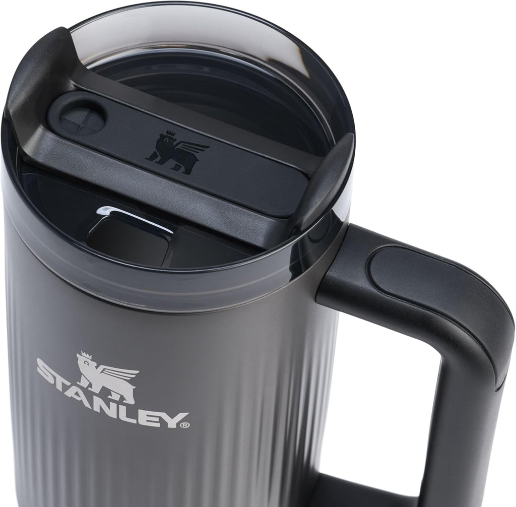 STANLEY Quencher H2.0 Tumbler - 30 oz Insulated Stainless Steel Cup with Handle & Straw | Fluted Black