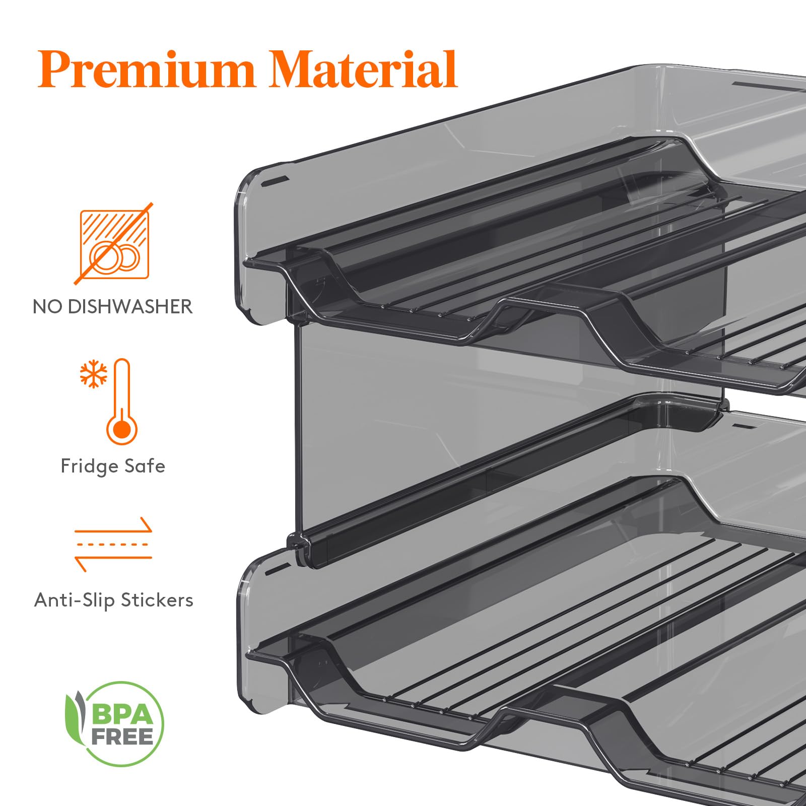 Lifewit Plastic Stackable Wine Rack for refrigerator, Cabinet, Countertop,Wine Bottle Holder, Water Bottle Organizer for Fridge, Pantry, Black, Hold 8 Bottles