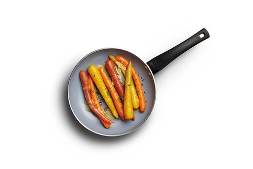 MasterClass Eco Induction Frying Pan with Healthier Ceramic Chemical Free Non Stick, Aluminium/Iron, Black/Blue, 24 cm