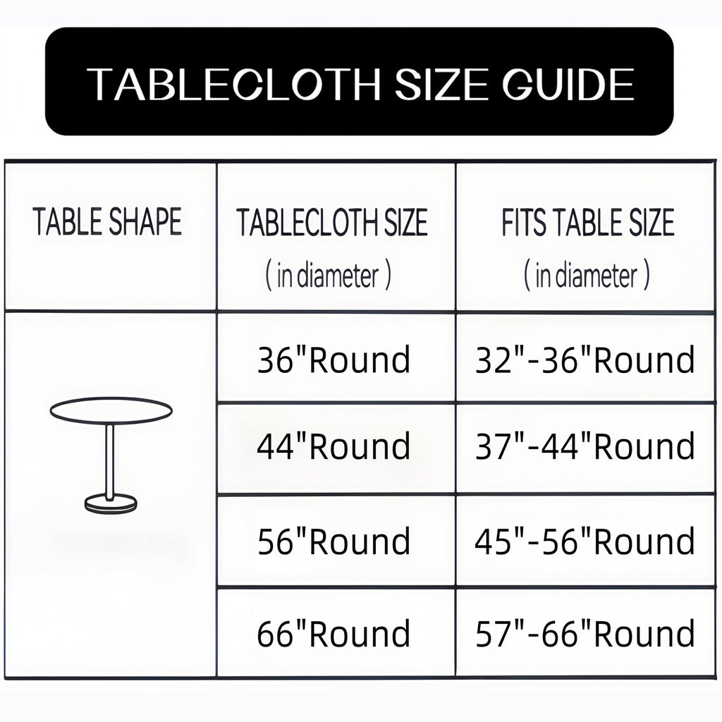 Walrus Clear Round Vinyl Fitted Tablecloth Waterproof Oilcloth Heavy Duty Elasticized Table Cover Elastic Edge Design Plastic Tablecloth Protector for Round Table