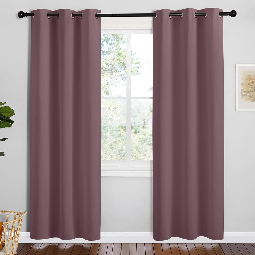 NICETOWN Room Darkening Curtains - Thermal Insulated Grommet Drapes, Set of 2, 42" x 78" - Ideal for Kitchen & Bedroom