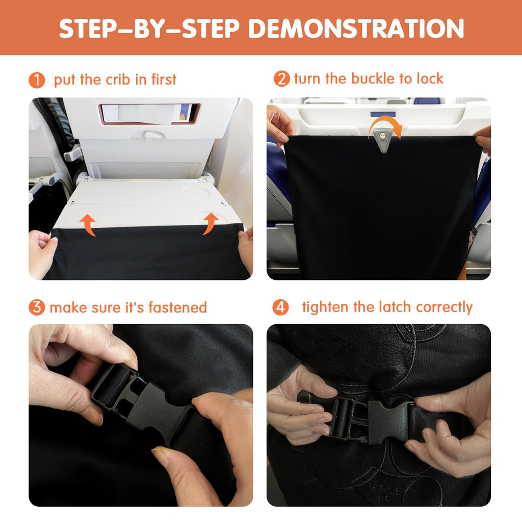 VANDOULUM Baby Airplane Bed, Travel Essentials for Flying, Toddler Airplane Seat Extender, Plane Portable High Chair Harness Seat for Little Baby (16 * 28inch)