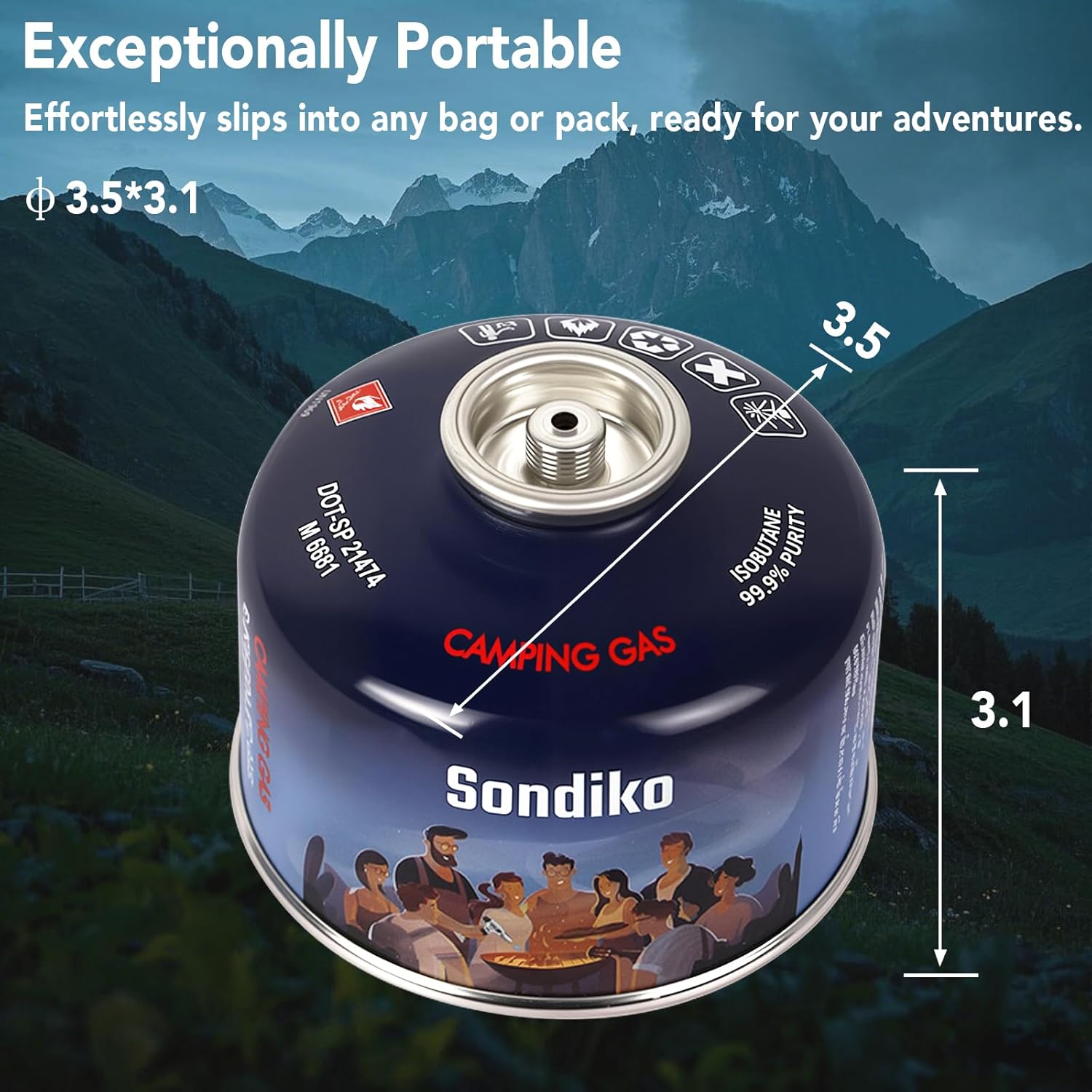 Sondiko Iso Butane Fuel Canister - 100g Pack of 2 | High-Efficiency Fuel for Camping & Outdoor Use