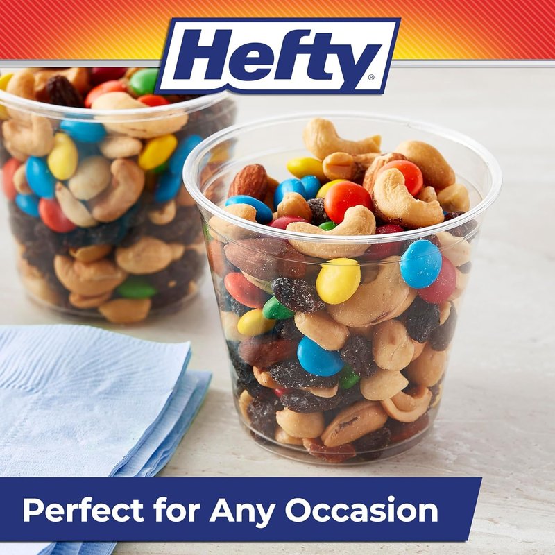 Hefty Party Perfect Clear Plastic Cups, 18 Ounce, 28 Count (Pack of 2)