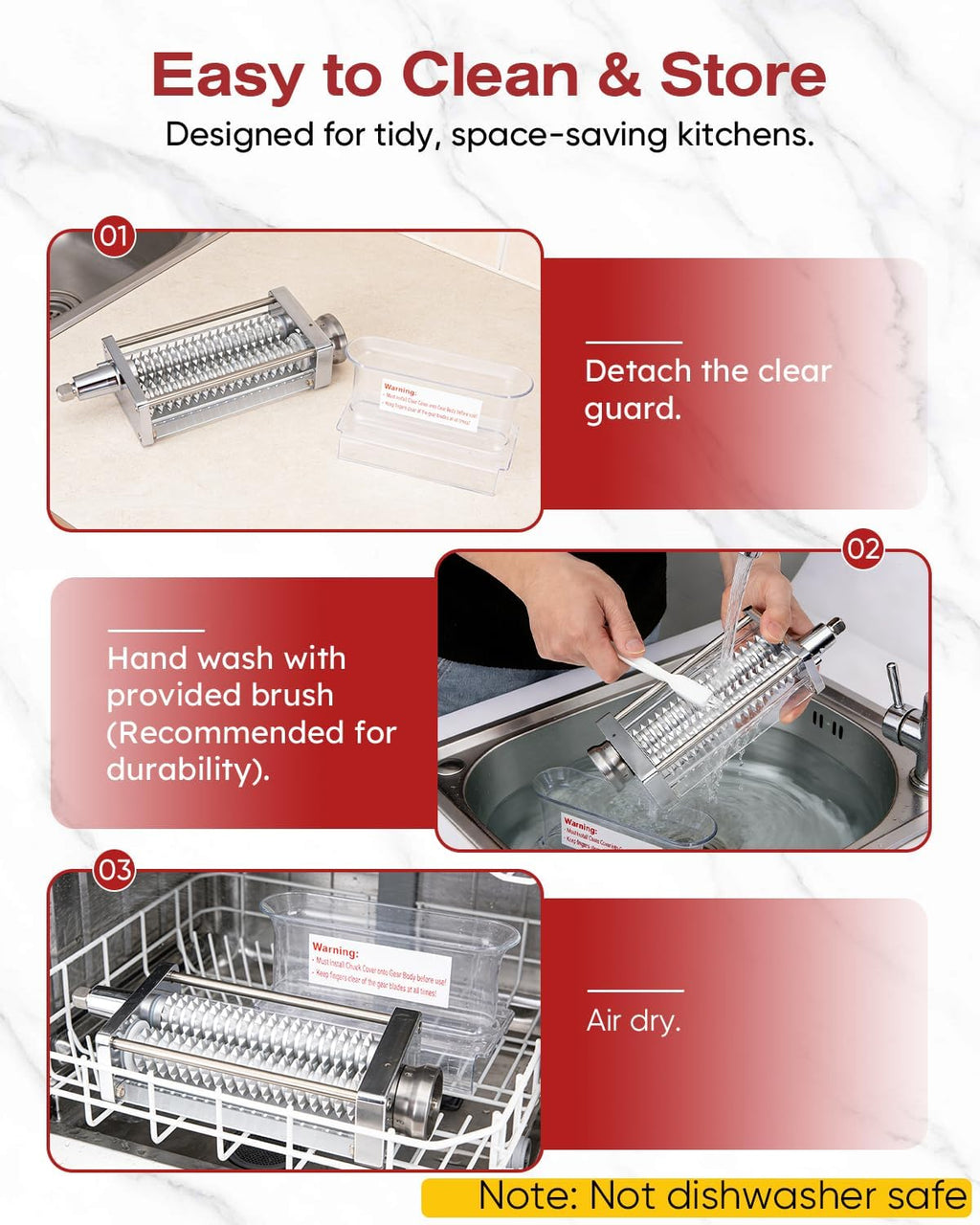 Skiennix Adjustable Meat Tenderizer Attachment - 3 Thickness Settings for KitchenAid Mixers