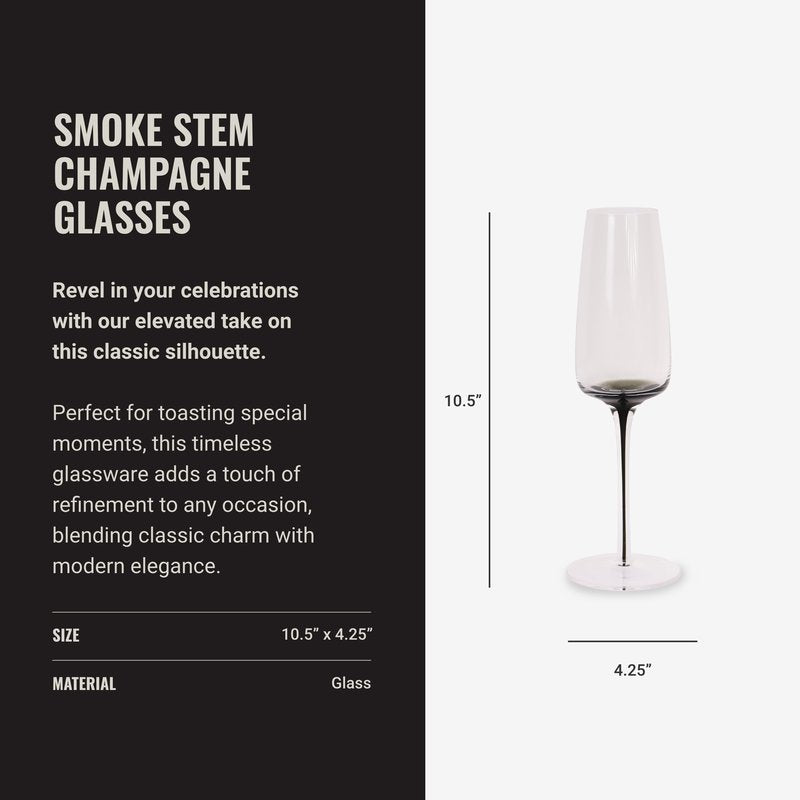 Aroma360 Hotel Collection - Dark Smoke Stem Clear Red Wine Glasses – Scratch-Resistant, Hand Wash Only – Set of 4