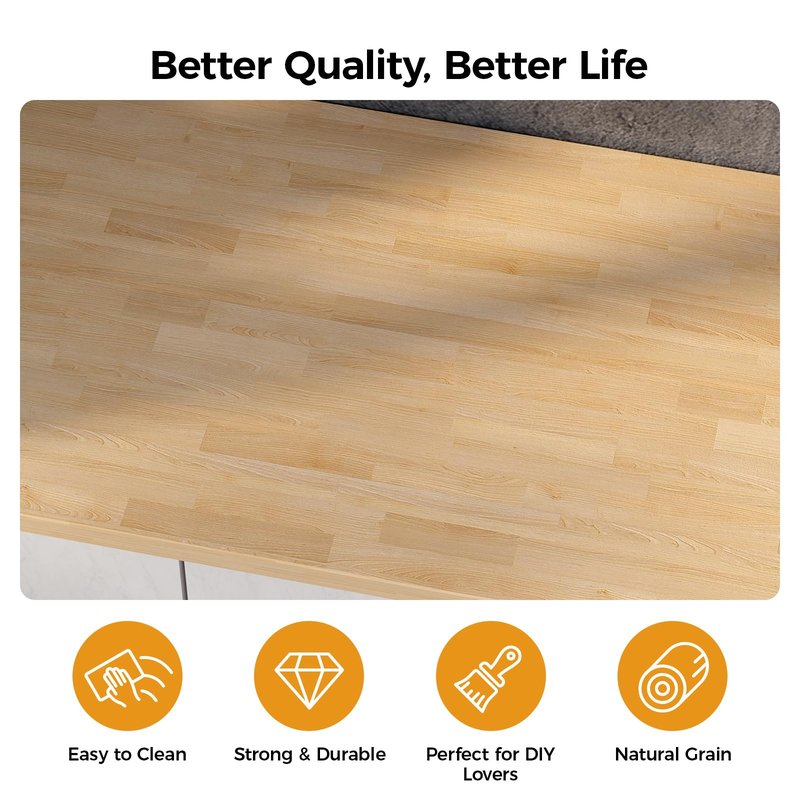 Solid Wood Butcher Block Countertop - 12"x7.5"x0.5" Unfinished Butcher Block Table Top, Solid Cutting Board for DIY Washer Dryer, Kitchen Countertop, Workbench, 1ft