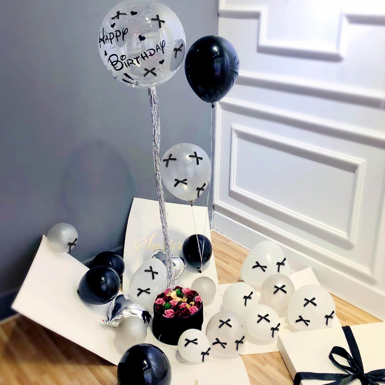 Skiennix 40 Pcs Black Bow Cupcake Toppers - Elegant Picks for Valentine's Day, Weddings & Parties