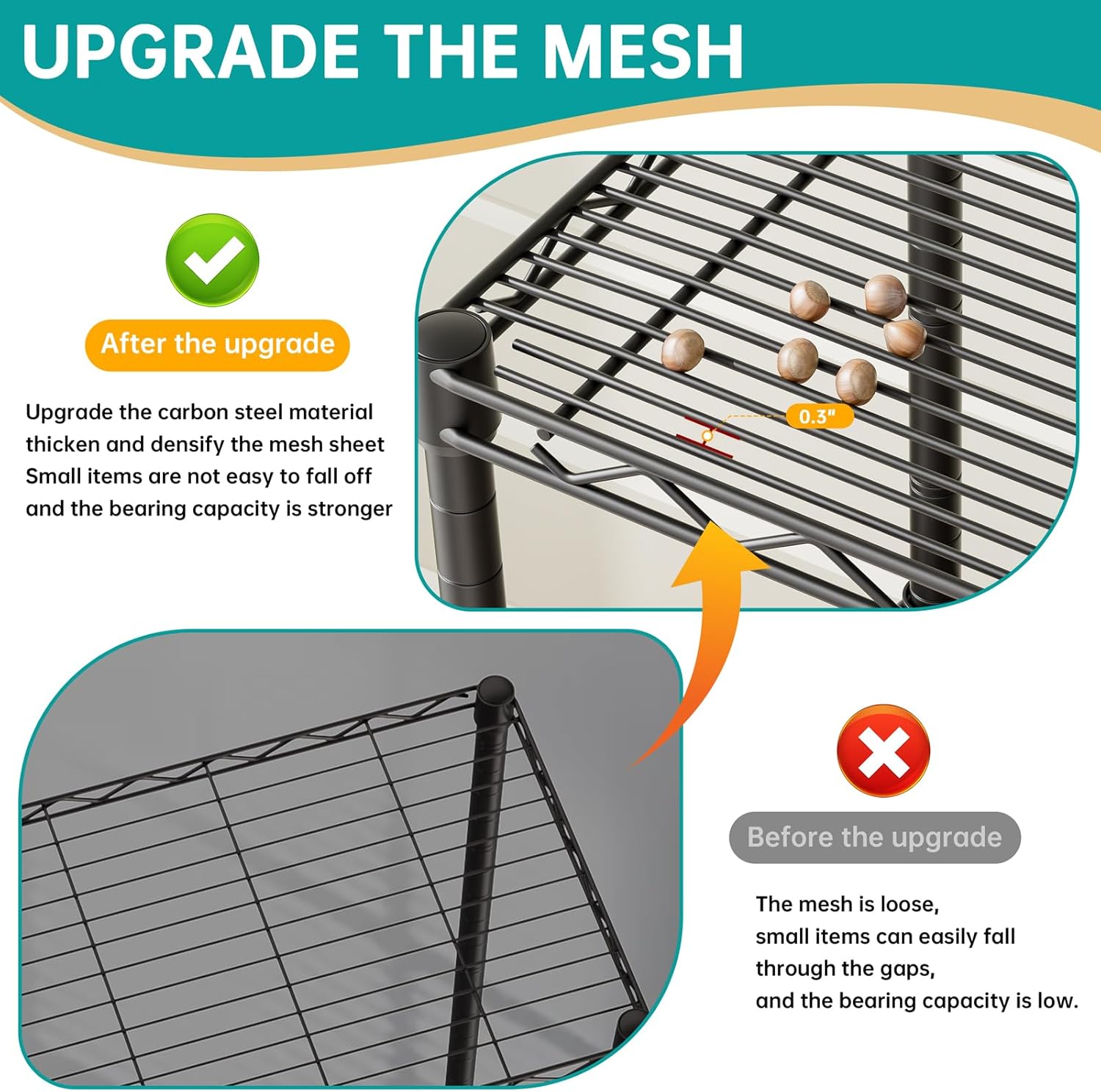 SINGAYE Metal Shelves - Adjustable Wire Shelving Unit for Kitchen, Laundry & Bathroom | 10"D x 16"W x 55"H, Black