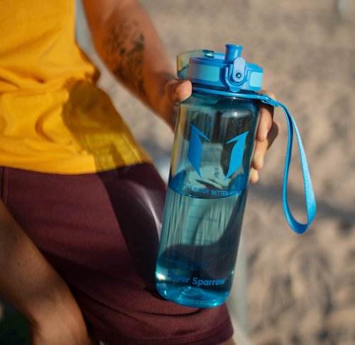 Super Sparrow Water Bottle - 32 oz - BPA & Toxic Free Tritan Water Bottles - One Touch Opening - Leak-proof Plastic Bottle - Kids Water Bottle for Office, Gym, Outdoor, Sports