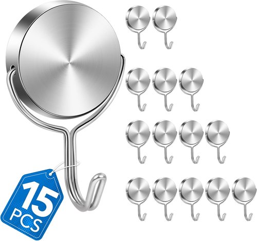LOVIMAG Magnetic Hooks - 80Lbs Heavy Duty Strong Magnets for Cruise Cabins & Essentials | 15 Pack