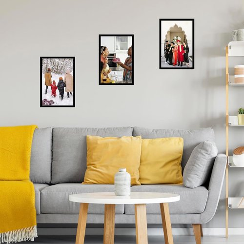 JCJMY 9x14 Picture Frame - Black Wall Mount for Horizontal/Vertical Display | Shatter-Resistant Plexiglass