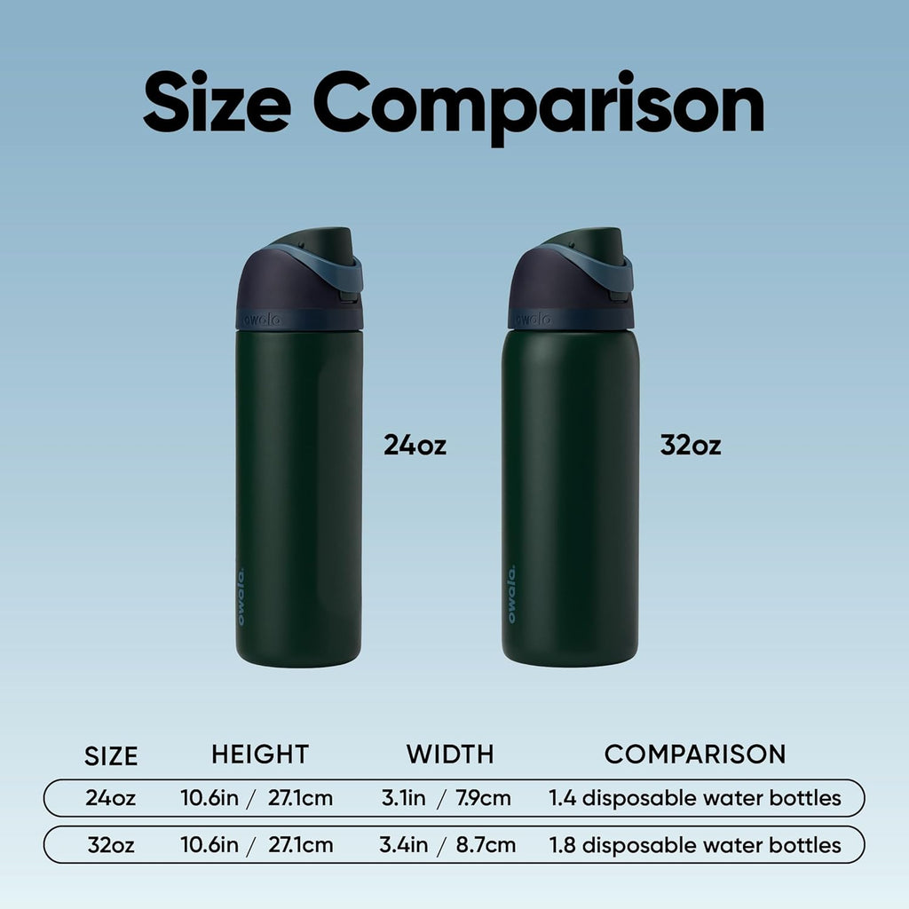 Owala FreeSip Insulated Stainless Steel Water Bottle - BPA-Free, 24 Oz, Perfect for Travel - Lost Signal Design