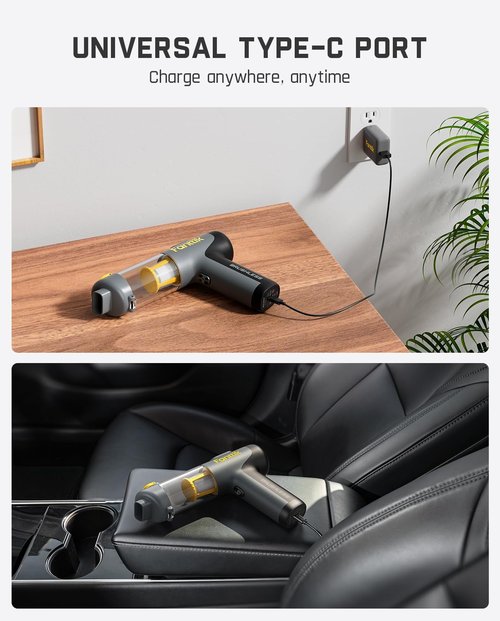 Fanttik Slim V9 Mix Car Vacuum - 4 in 1 Handheld Air Duster with 12000PA Suction Power | Cordless Mini Vacuum for Car & Office