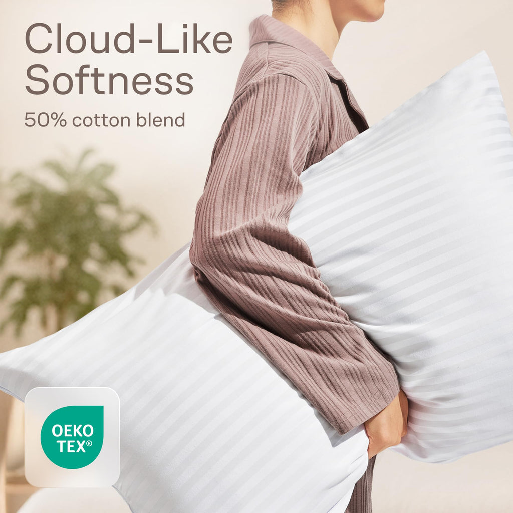 Set of 12 Pillow Protectors with Zipper King Size - 100% Resistant to Stains, Dust & Dirt - Washable Covers for Increased Pillow Lifespan