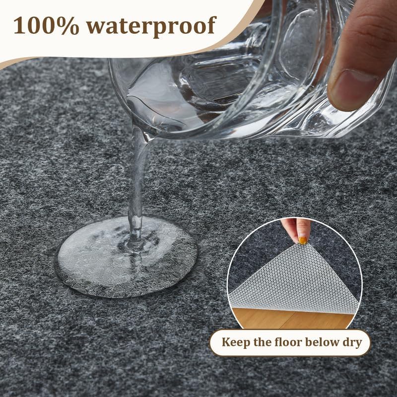 Non-Slip Rug Pad 2.1 x 3.1 Ft, Dual-Surface Felt and Rubber Gripper