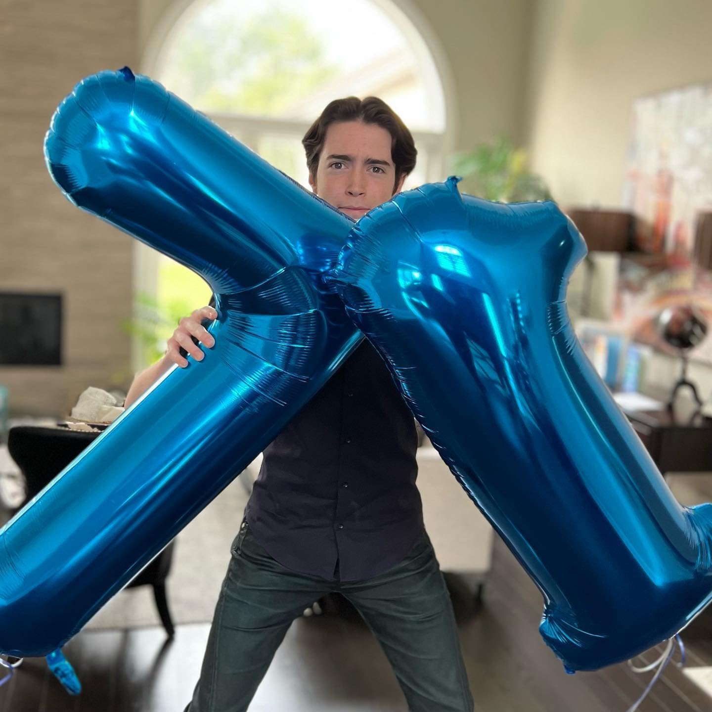 Number 17 Balloon - Navy Blue 40-Inch Birthday Decoration for 17th Year Celebration