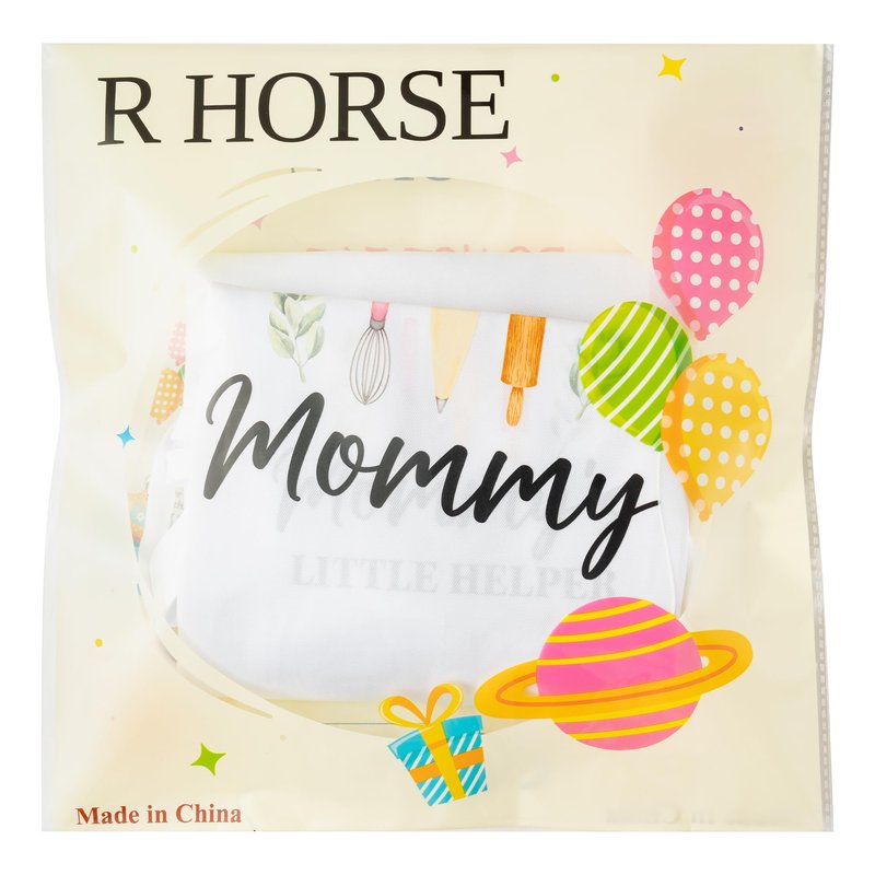 R HORSE 2Pcs Adults Kids Matching Apron Set Mommy and Me Adjustable Kitchen Apron with 2 Pockets Parent and Child Matching Gift for Mother's Day Women Daughter Cooking Baking Painting Training