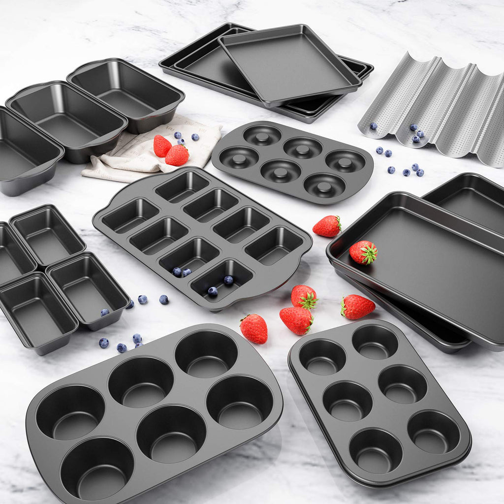 Tiawudi Non-Stick 6-Cavity Donut Baking Pans, Makes Individual Full-Sized 3 1/4" Donuts, Set of 3