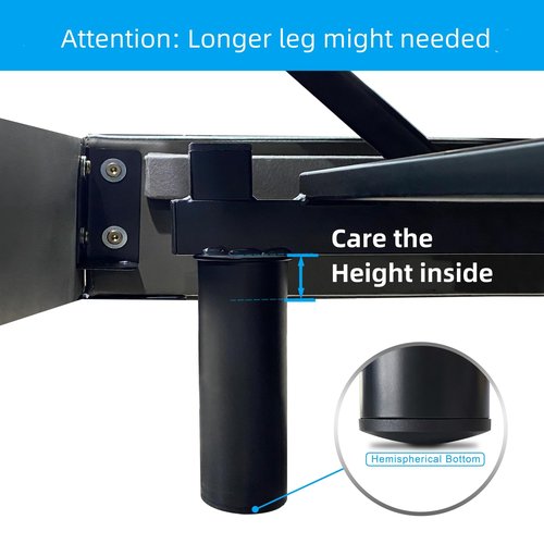 Skuehod 3 Inches Metal Bed Legs Replacement for Electric Adjustable Bed Base Frame, 4 Kinds Screw Thread Contained, Thick Heavy Duty Bed Frame Support Legs