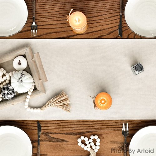 Artoid Mode Aqua Hello Pumpkin Leaves Fall Table Runner, Seasonal Autumn Kitchen Dining Table Decoration for Home Party Decor 13x120 Inch