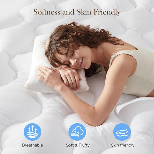 Decroom 3 Inch Memory Foam Mattress Topper Twin Size for Back Pain Relief, Thicked Down Alternative-Lined Mattress Pad，Filled with Breathable & Soft Memory Foam Pillow Top, 75x39x3 Inch