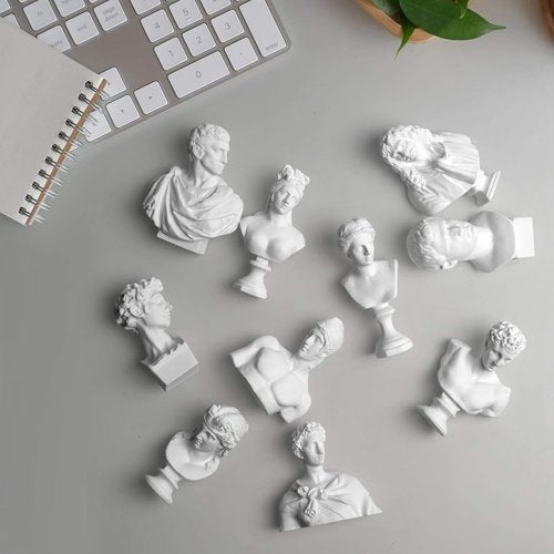 Garwor Mini Greek Mythology Figures - 10PCS Resin Bust Sculptures for Home Office Décor | 2.75" H