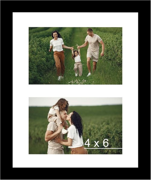 JCJMY 8x10 Picture Frame - Stylish Black Collage Frame for 2 Photos | Wall Hanging or Tabletop Display