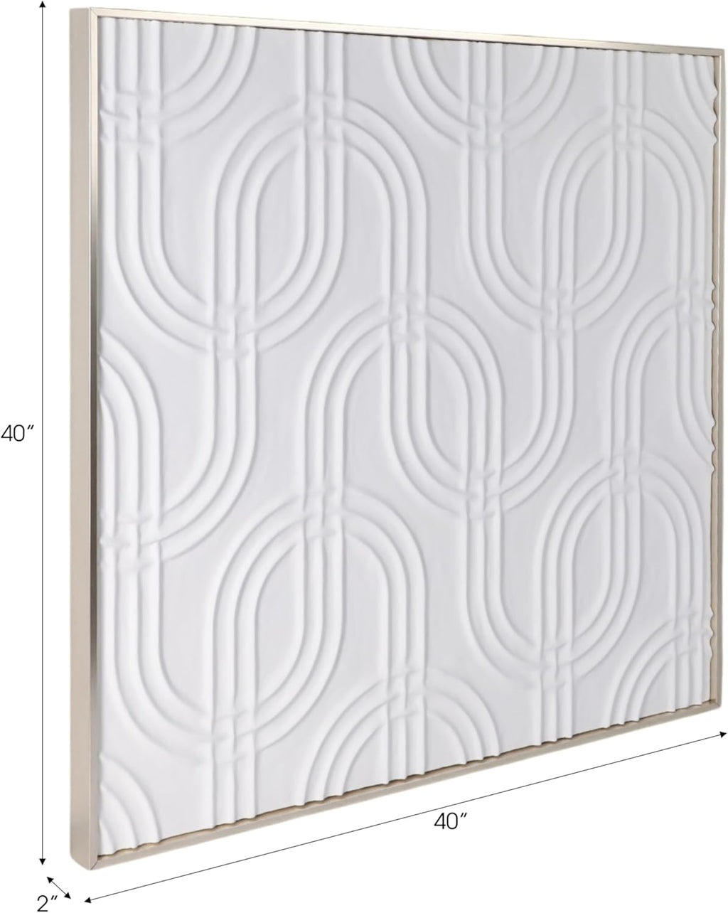 Skiennix Modern Abstract Canvas Wall Art - Textured Geometric Panels for Living Room & Bathroom - 40" White