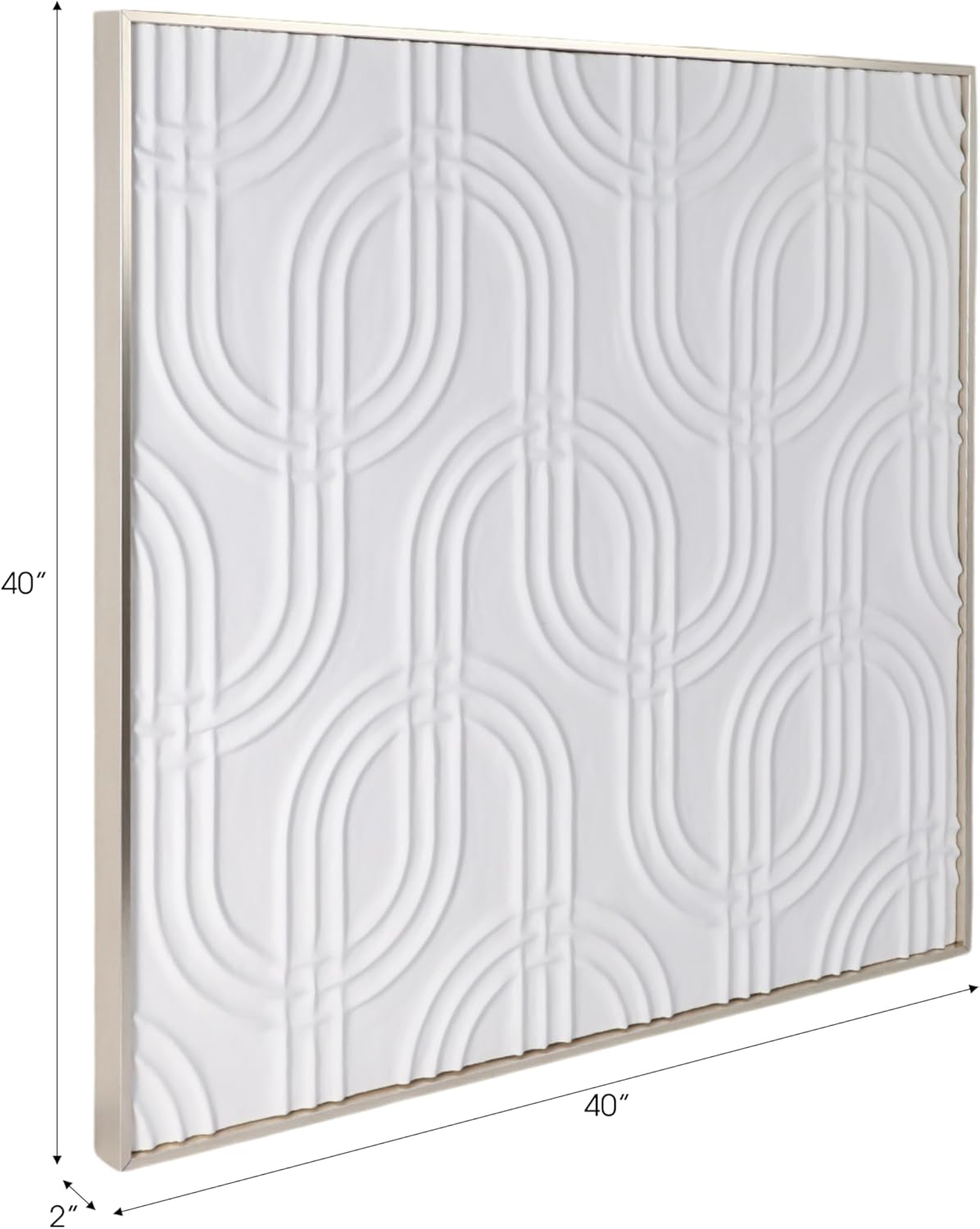 Skiennix Modern Abstract Canvas Wall Art - Textured Geometric Panels for Living Room & Bathroom - 40" White